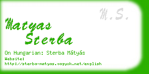 matyas sterba business card