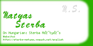 matyas sterba business card